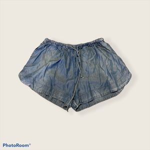 Drawstring denim shorts